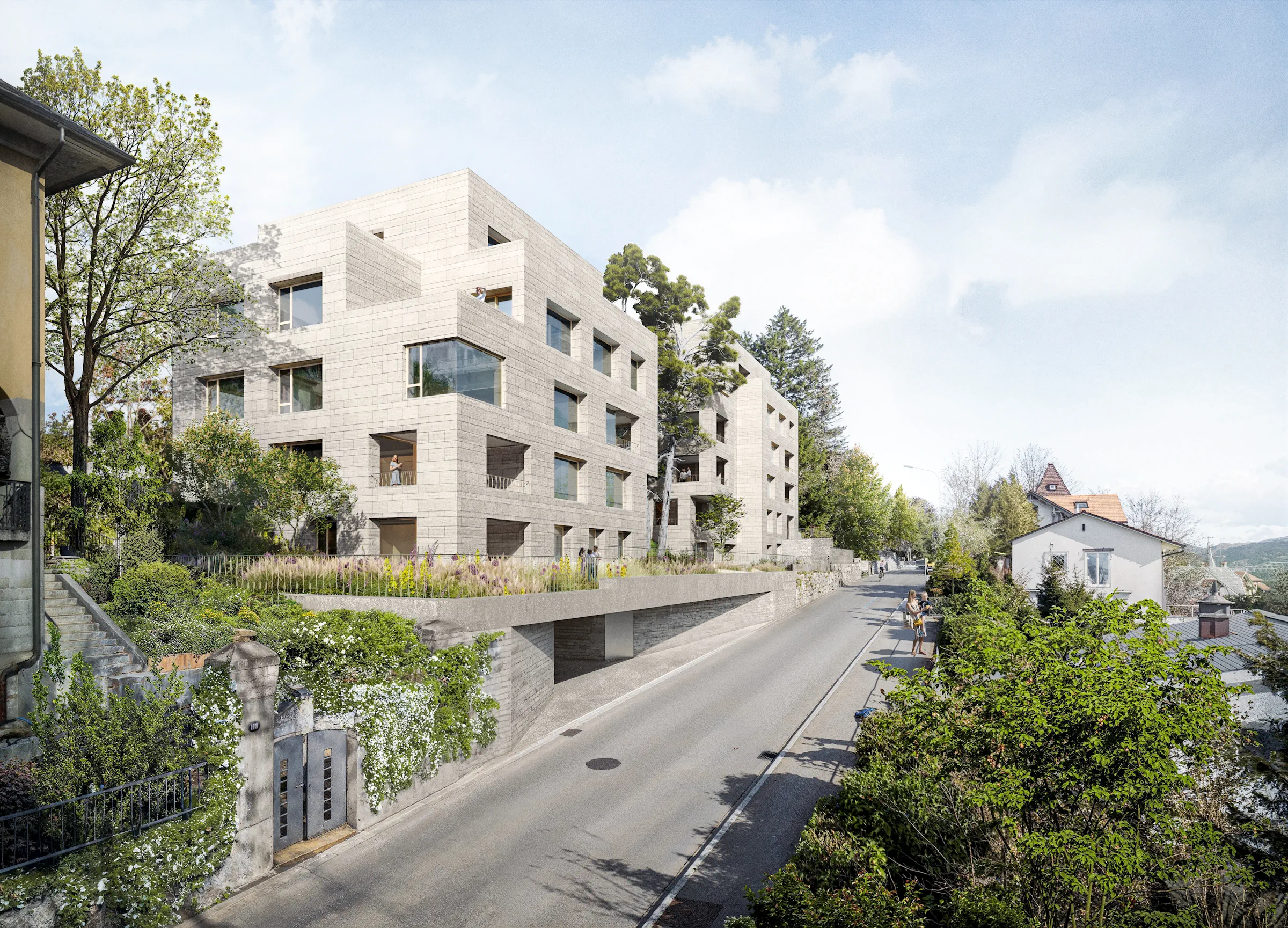 Aussenansicht Einfamilienhaus im Obstgarten bei Buch in Frauenfeld Aussenansicht eines modernen Einfamilienhauses im Obstgarten, Buch bei Frauenfeld